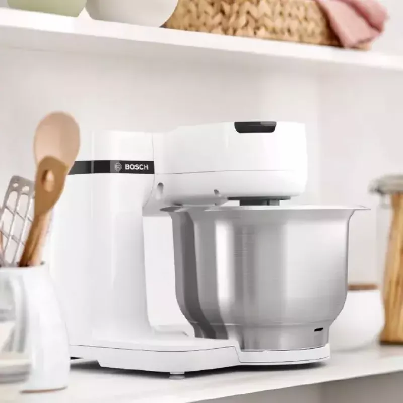 Virtuves kombains Bosch Serie 2 MUMS2EW00 — 700 W motors, 3,8 L nerūsējošā tērauda bļoda, balts