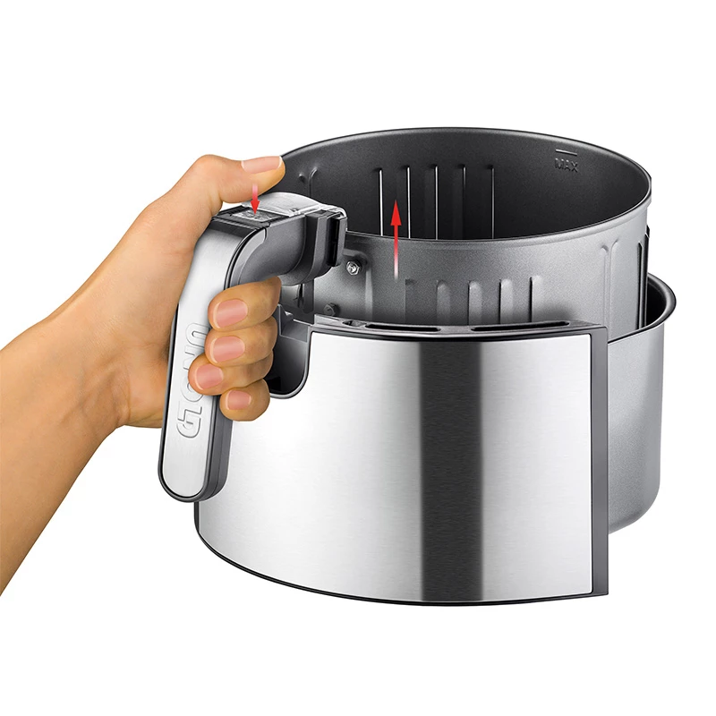 Unold 58655 fritieris Double 5 L 1400 W Karstā gaisa fritieris Melns, nerūsošējais tērauds