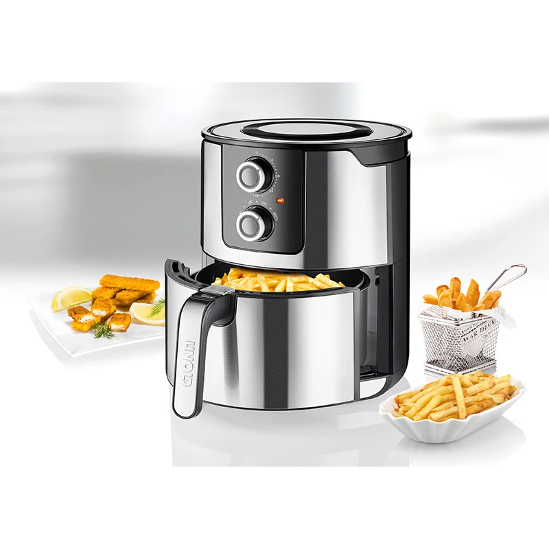 Unold 58655 fritieris Double 5 L 1400 W Karstā gaisa fritieris Melns, nerūsošējais tērauds