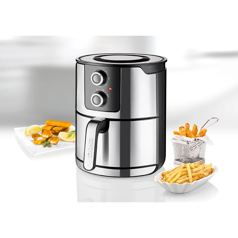 Unold 58655 fritieris Double 5 L 1400 W Karstā gaisa fritieris Melns, nerūsošējais tērauds