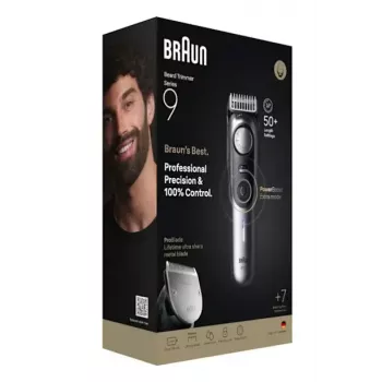 Braun BeardTrimmer 9 BT9520 bārdas trimmeris, baterija, 52, 2 cm, mitra un sausa, melns, pelēks