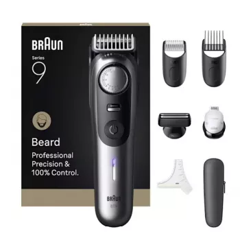 Braun BeardTrimmer 9 BT9520 bārdas trimmeris, baterija, 52, 2 cm, mitra un sausa, melns, pelēks