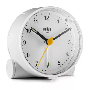 Braun BC01W kvarca modinātājpulkstenis balts