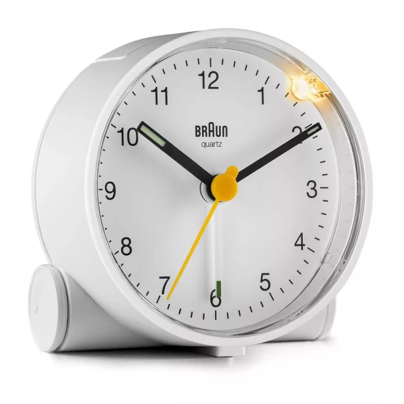Braun BC01W kvarca modinātājpulkstenis balts