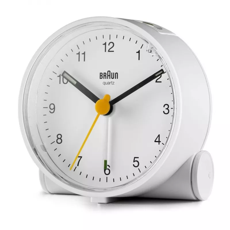 Braun BC01W kvarca modinātājpulkstenis balts