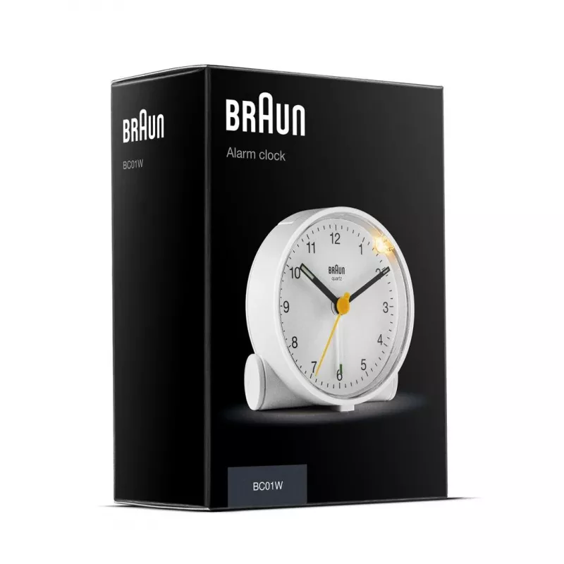 Braun BC01W kvarca modinātājpulkstenis balts