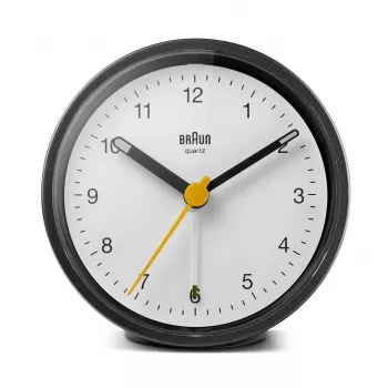 Braun BC12BW kvarca modinātājpulkstenis melns, balts