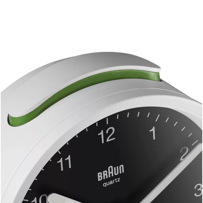 Braun BC12WB kvarca modinātājpulkstenis melnā, baltā krāsā