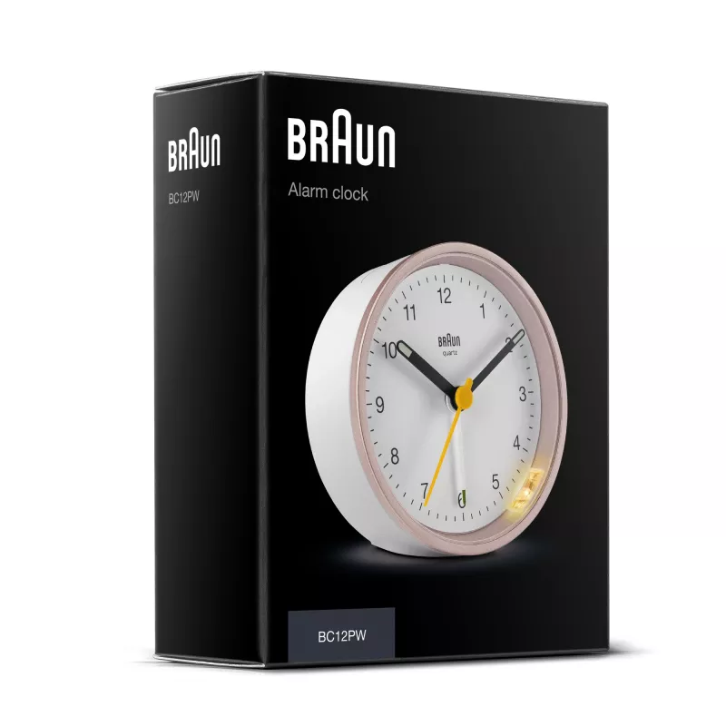 Braun BC12 kvarca modinātājs rozā, balts
