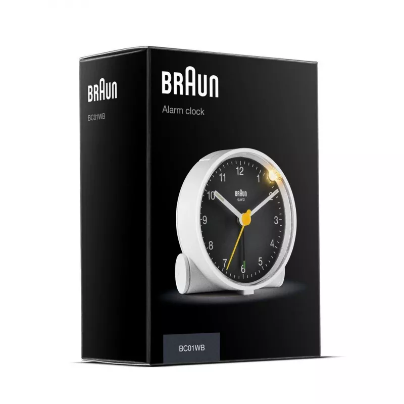 Braun BC01WB kvarca modinātājs Melns, Balts