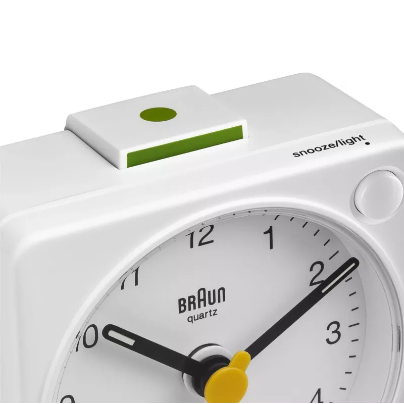 Braun BC02XW kvarca modinātājpulkstenis Balts