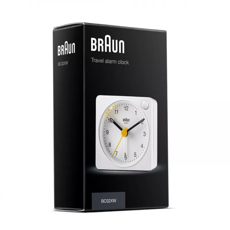Braun BC02XW kvarca modinātājpulkstenis Balts