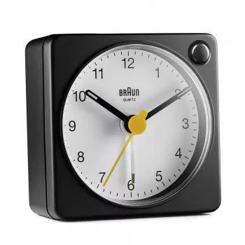 Braun BC02XBW kvarca modinātājpulkstenis melns, balts