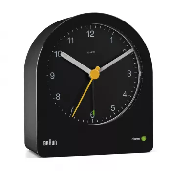 Braun BC22 kvarca modinātājpulkstenis melns, dzeltens