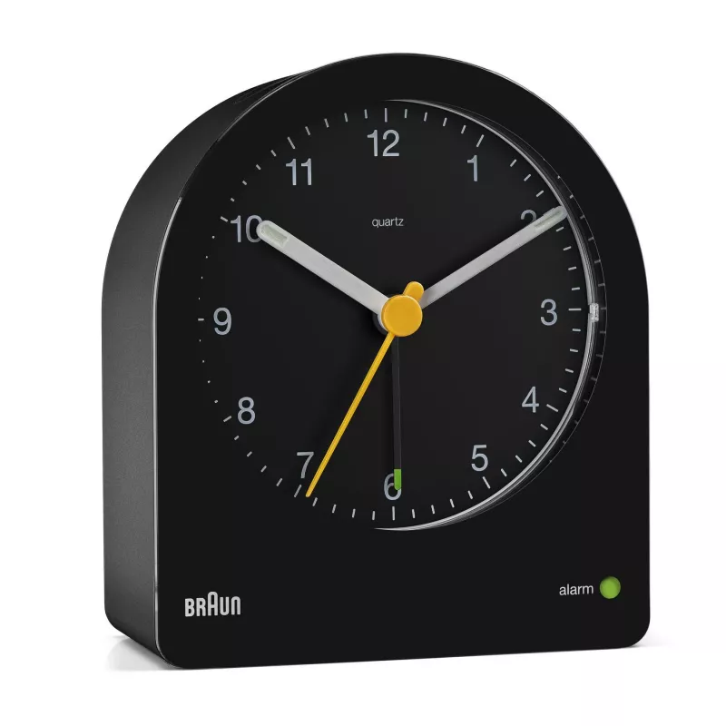 Braun BC22 kvarca modinātājpulkstenis melns, dzeltens