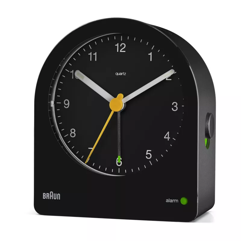 Braun BC22 kvarca modinātājpulkstenis melns, dzeltens