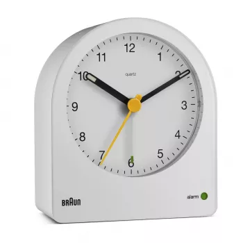 Braun BC22 kvarca modinātājpulkstenis balts, dzeltens