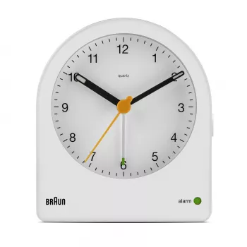 Braun BC22 kvarca modinātājpulkstenis balts, dzeltens