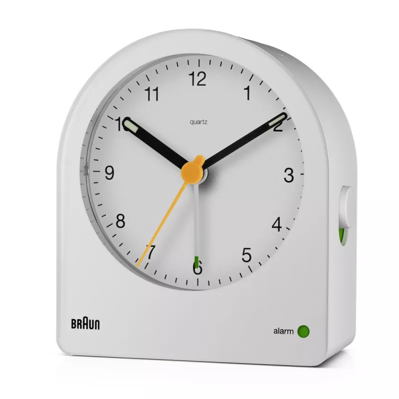 Braun BC22 kvarca modinātājpulkstenis balts, dzeltens