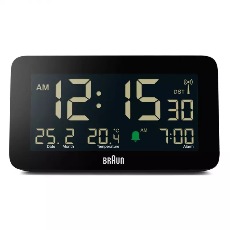 Braun BC10 digitālais modinātājpulkstenis melns