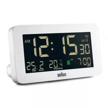Digitālais modinātājs Braun BC10 balts LCD fona apgaismojums