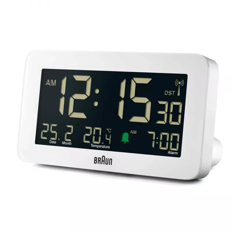 Digitālais modinātājs Braun BC10 balts LCD fona apgaismojums