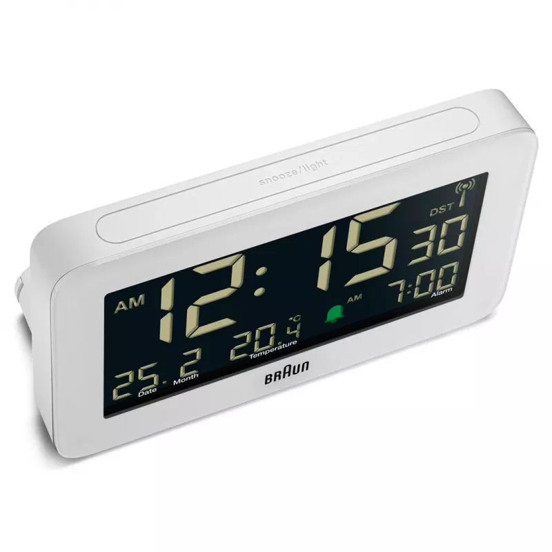 Digitālais modinātājs Braun BC10 balts LCD fona apgaismojums