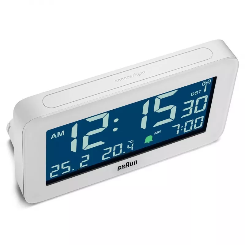 Digitālais modinātājs Braun BC10 balts LCD fona apgaismojums