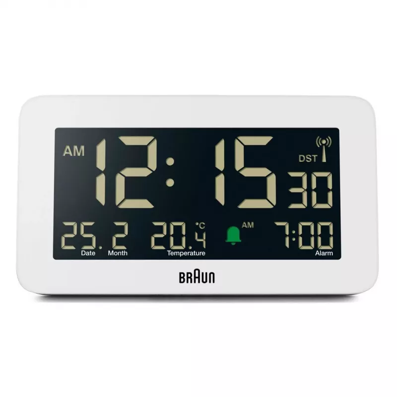 Digitālais modinātājs Braun BC10 balts LCD fona apgaismojums