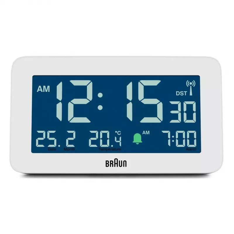 Digitālais modinātājs Braun BC10 balts LCD fona apgaismojums