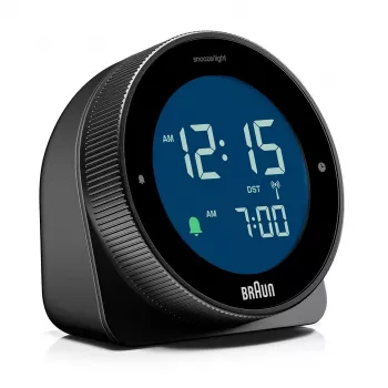 BRAUN BC 24 B DCF melns — radiovadāms modinātājpulkstenis ar digitālo displeju