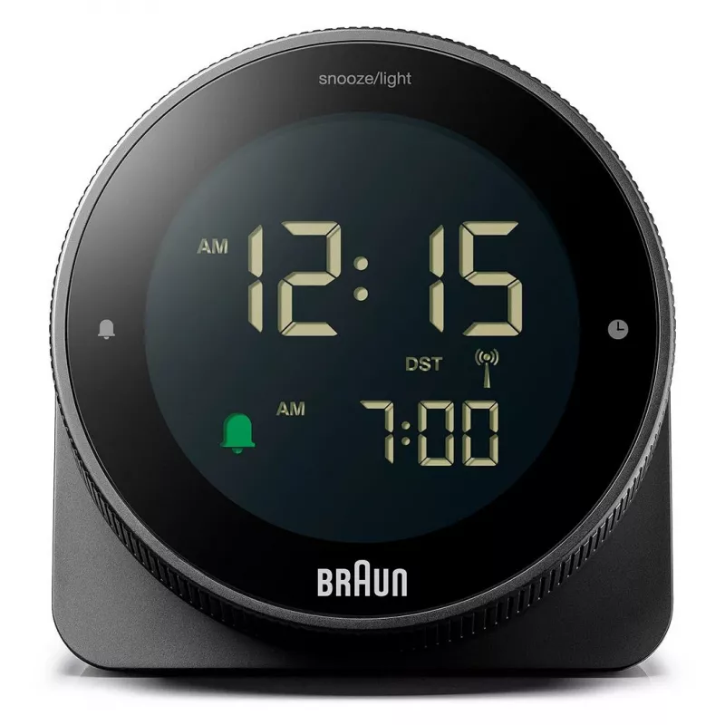 BRAUN BC 24 B DCF melns — radiovadāms modinātājpulkstenis ar digitālo displeju