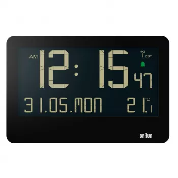 Braun BC14B-DCF sienas/galda pulkstenis Radio vadāms pulkstenis Taisnstūra Melns