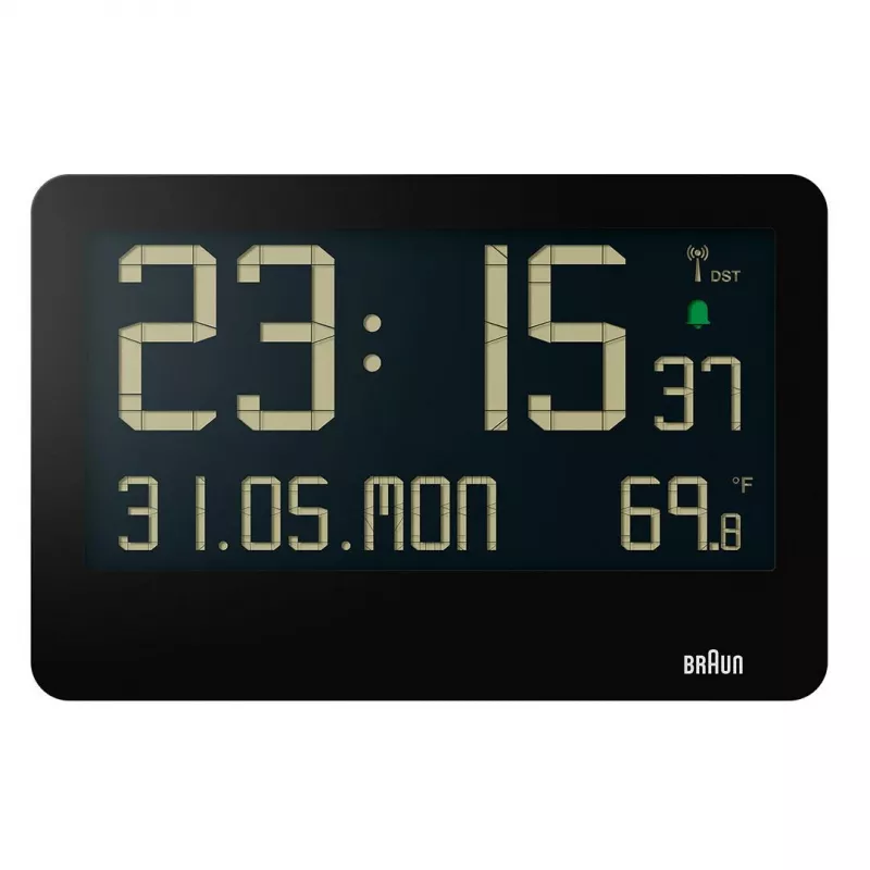 Braun BC14B-DCF sienas/galda pulkstenis Radio vadāms pulkstenis Taisnstūra Melns