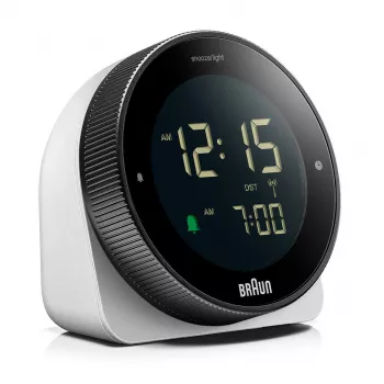 Braun BC24W-DCF sienas/galda pulkstenis Radiovadāms pulkstenis Taisnstūrveida Melns, Balts
