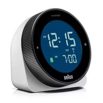 Braun BC24W-DCF sienas/galda pulkstenis Radiovadāms pulkstenis Taisnstūrveida Melns, Balts