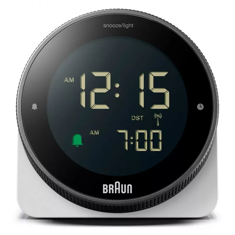 Braun BC24W-DCF sienas/galda pulkstenis Radiovadāms pulkstenis Taisnstūrveida Melns, Balts