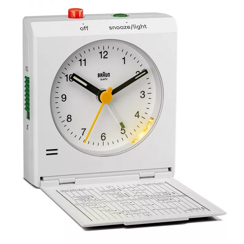Braun BC05W sienas/galda pulkstenis, analogs, taisnstūrveida, balts
