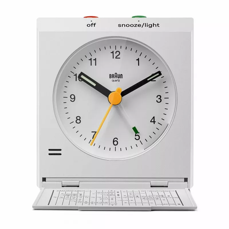 Braun BC05W sienas/galda pulkstenis, analogs, taisnstūrveida, balts