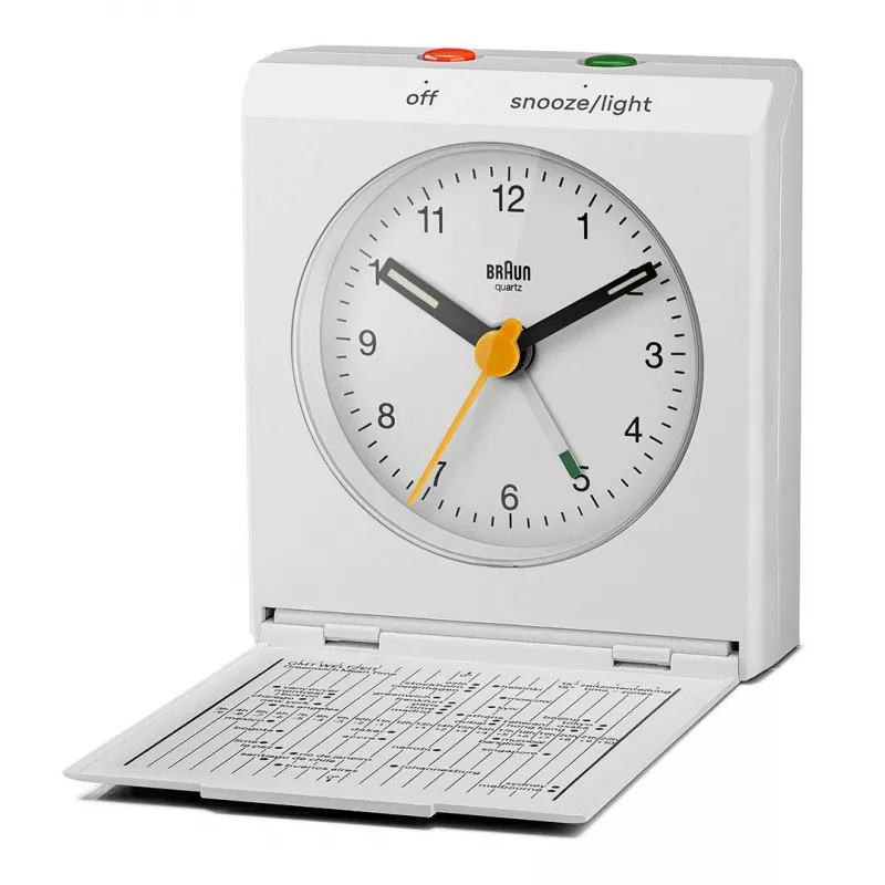Braun BC05W sienas/galda pulkstenis, analogs, taisnstūrveida, balts