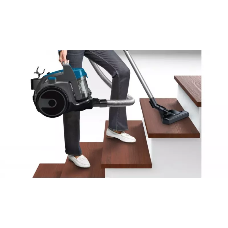 Cilindriskais putekļsūcējs Bosch BGS05A220 700W bez maisiņa 1,5L, teleskopiska nerūsējošā tērauda caurule, mazgājams EPA filtrs