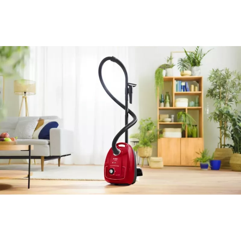 Bosch Serie 4 BGD38RD1H putekļsūcējs ar tvertni, 600 W, 4 L putekļu maisiņš, sausā tīrīšana, sarkans