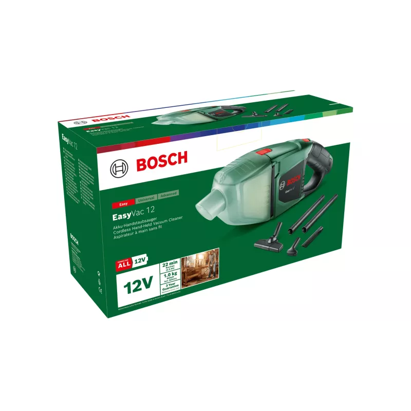 Bosch EasyVac 12 2-in-1 stick vacuum Dry Bagless Melns, zaļa 2.5 Ah