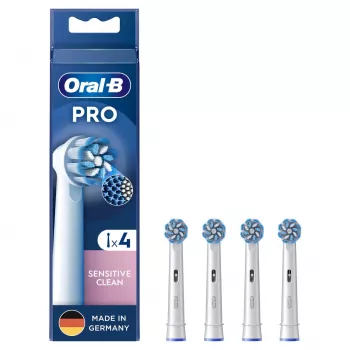 Zobu birstes galviņas Oral-B Sensitive Clean 4 gab. Baltas