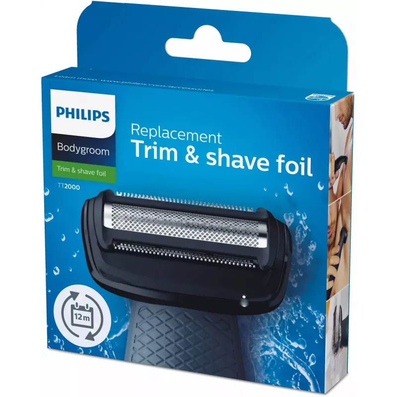 Philips Bodygroom rezerves folija TT2000/43 Ūdensnecaurlaidīga rezerves skuvekļa galva