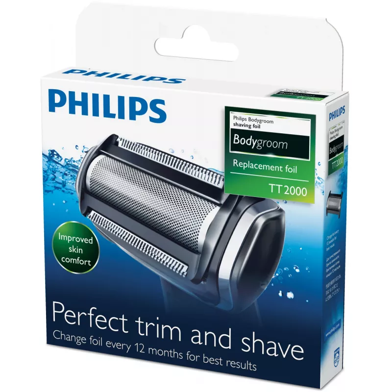 Philips Bodygroom rezerves folija TT2000/43 Ūdensnecaurlaidīga rezerves skuvekļa galva