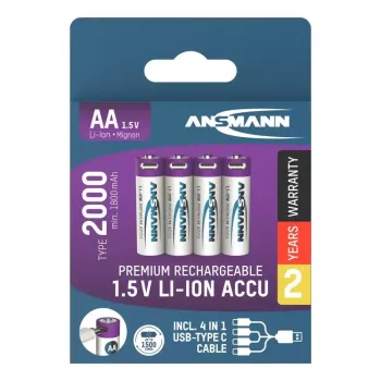 Uzlādējamā baterija Ansmann 1312-0036 AA Litija-jonu