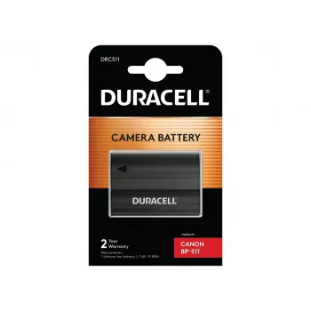 Camera Battery Duracell DRC511, aizstāj Canon BP-511/BP-512, 1600 mAh