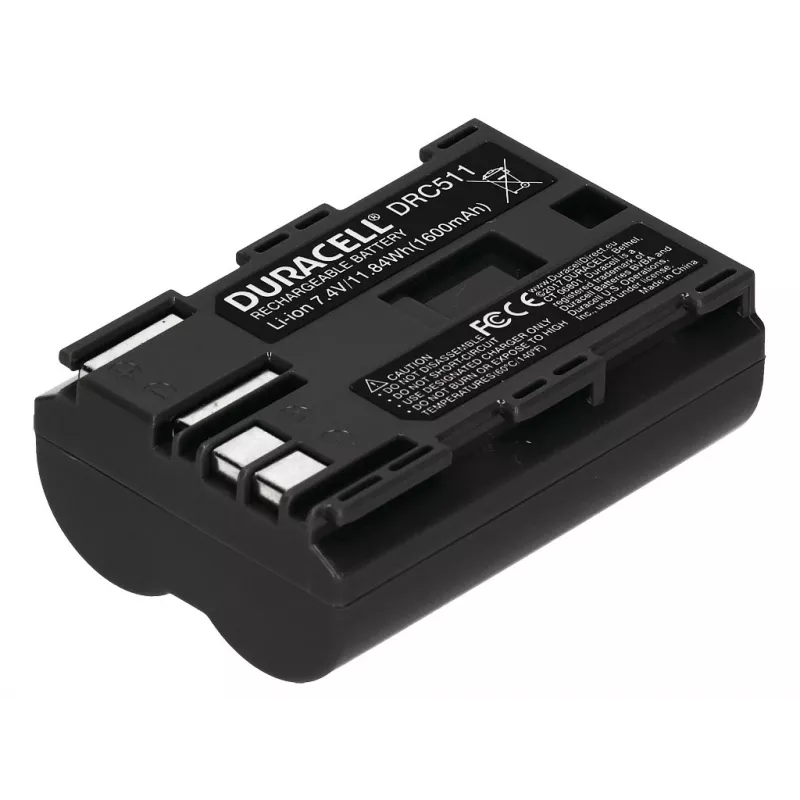 Camera Battery Duracell DRC511, aizstāj Canon BP-511/BP-512, 1600 mAh