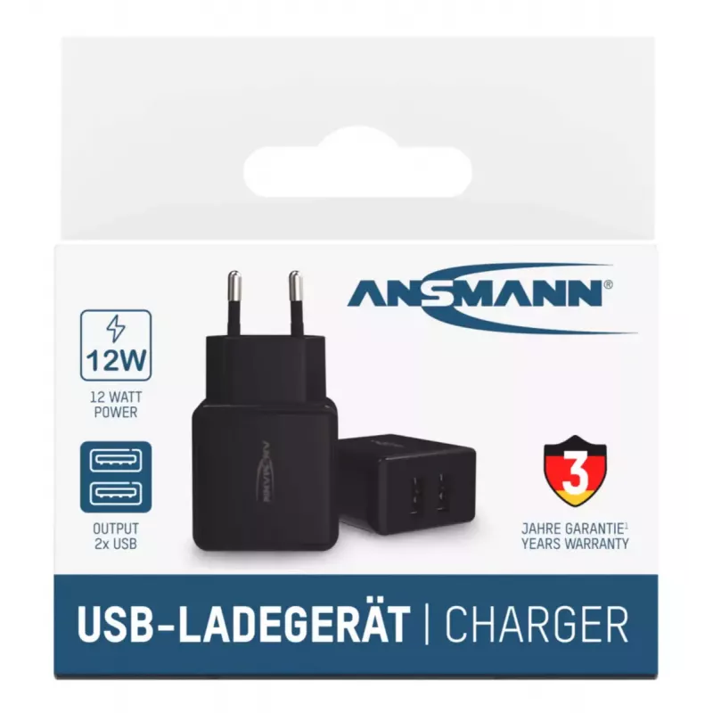 Lādētājs Ansmann HC212 Universal Melns Maiņstrāvas Iekštelpu